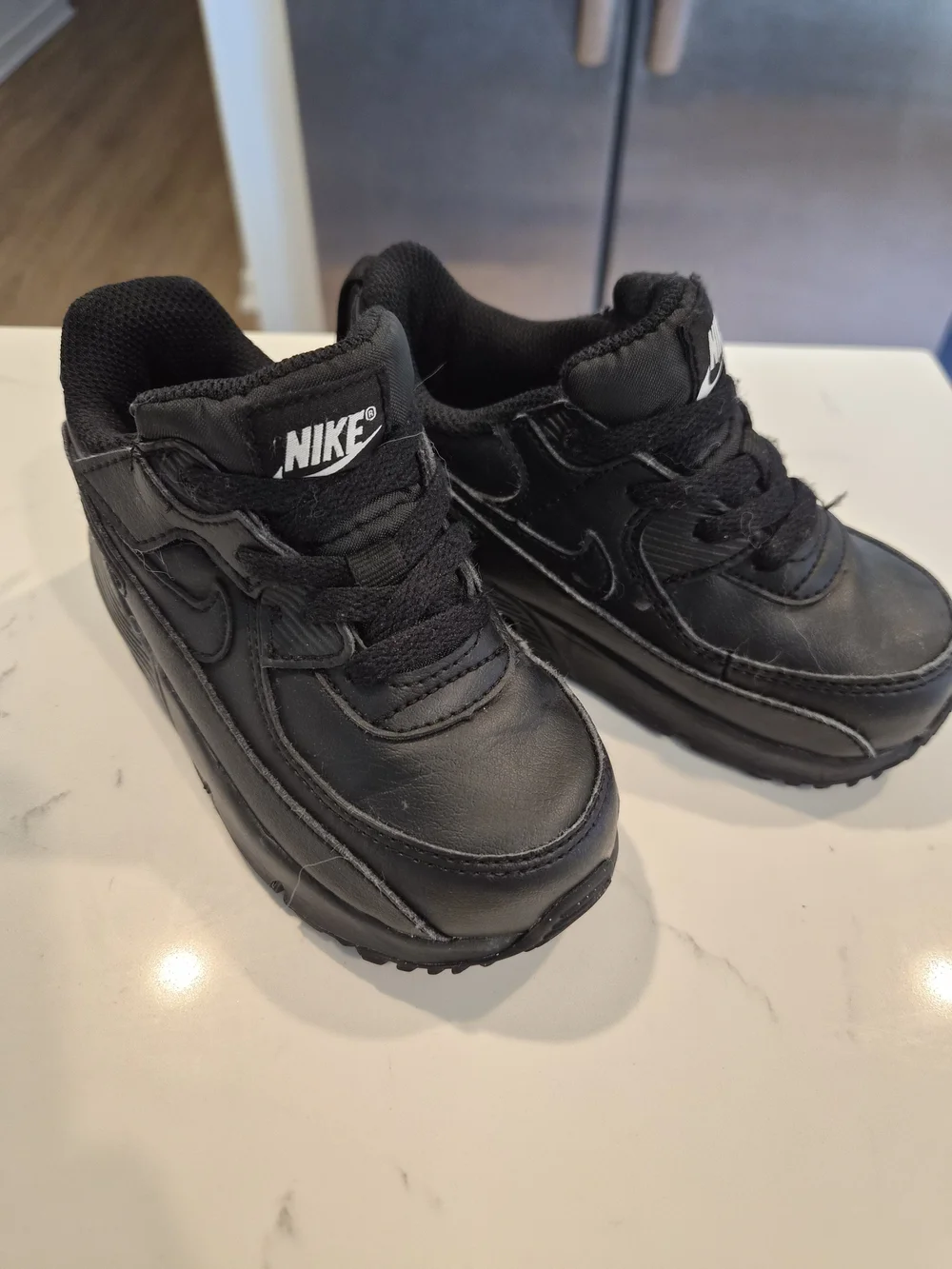 Nike Kids' Black Leather Sneakers